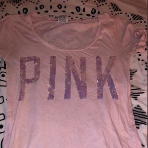 Pink Sequined T-Shirt Size XS